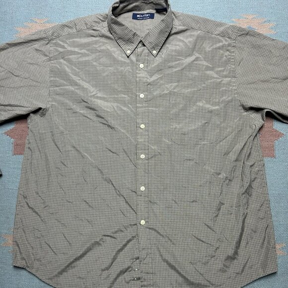 Puritan long sleeve button shirt polyester cotton blend plaid check men’s XL - Picture 2 of 7